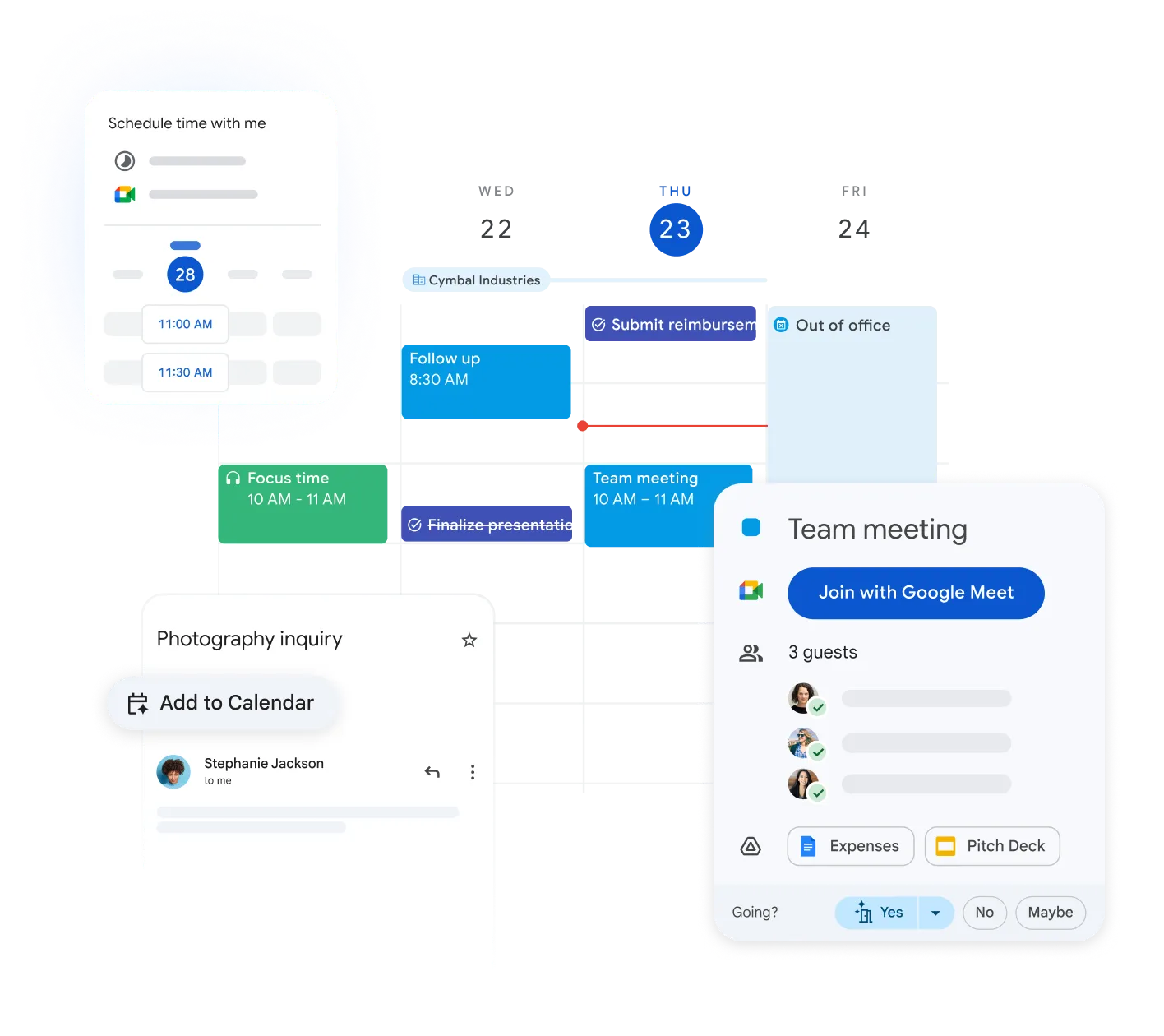 Google Calendar-ის ინტერფეისი