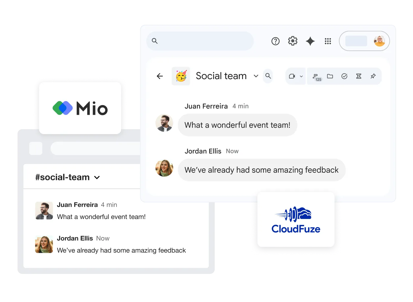 Google Chat ინტერფეისი