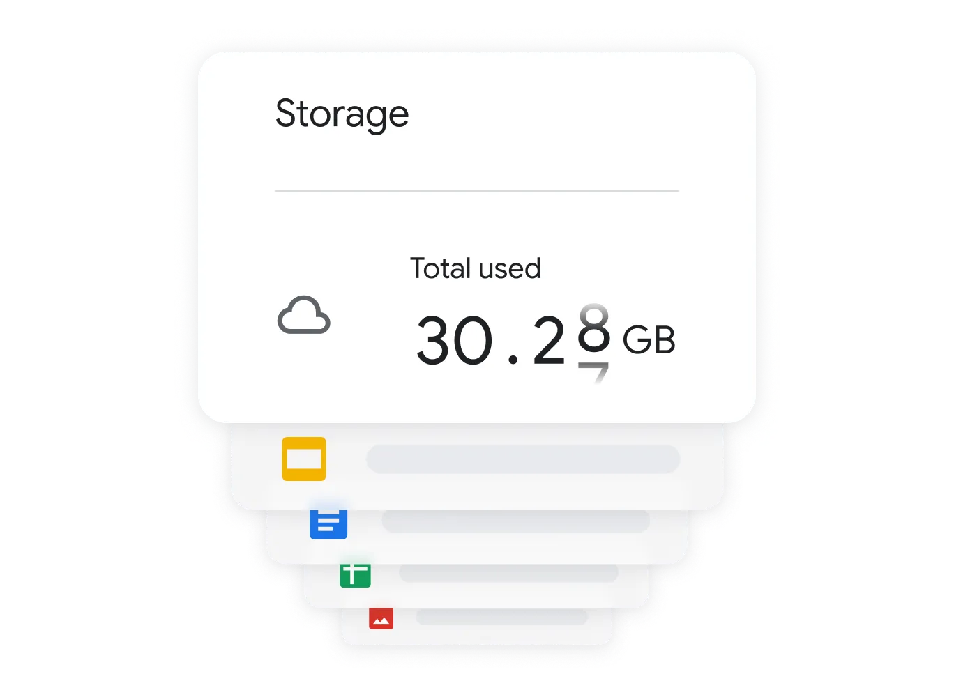 Google Workspace საცავის მოცულობა