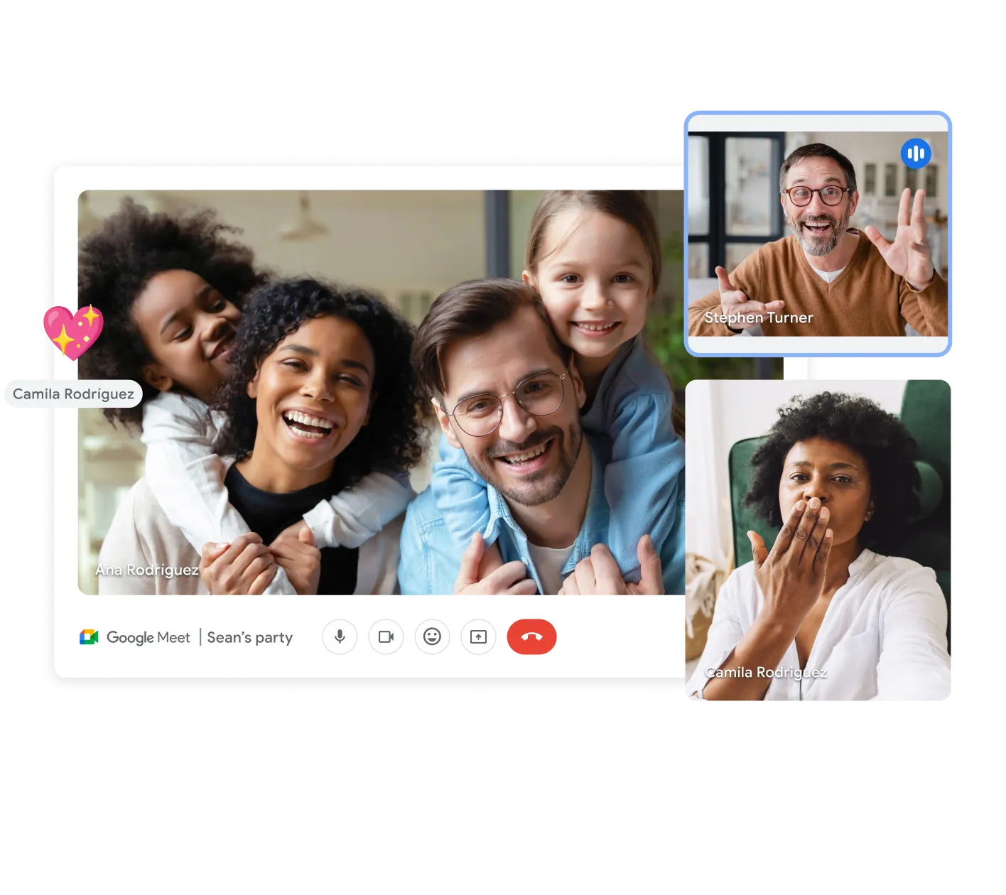 Google Meet-ის ინტერფეისი